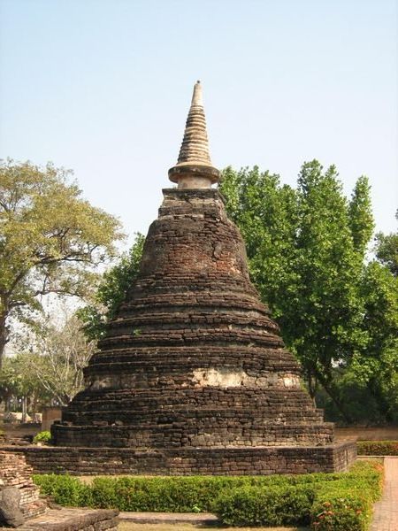 A stupa at Wat Mahathat, the largest wat in Sukhotai Historical Park
