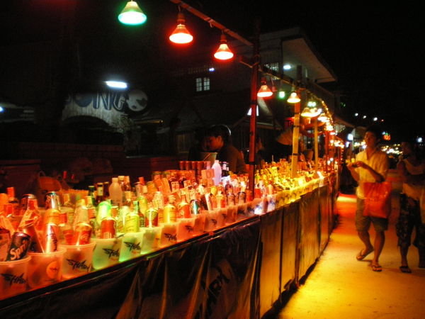 Buckets for sale at the Full Moon Party! 