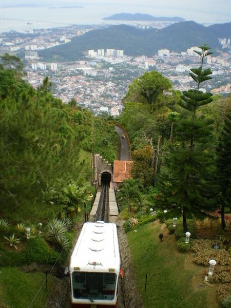 Funicular railway up Penang Hill