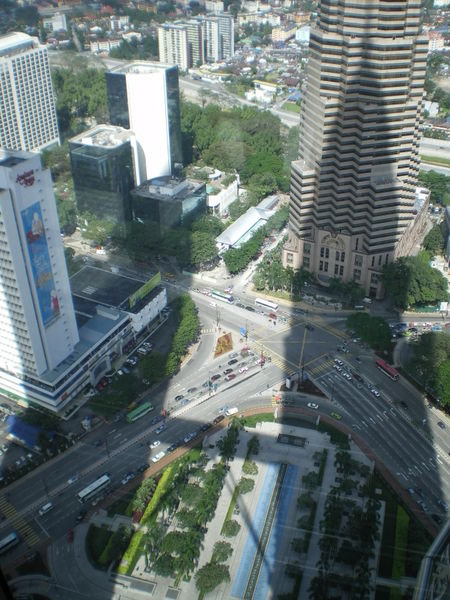 View from Petronas Bridge - note shadow!