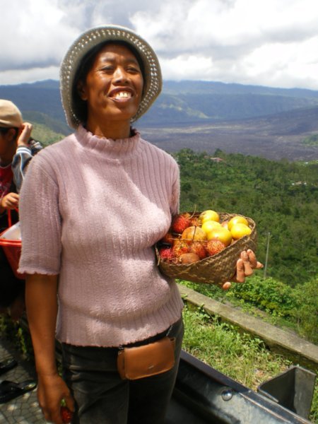 Indonesian woman selling fruit!