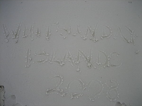 The compulsory writing in the sand!