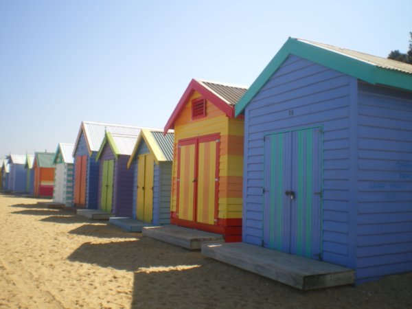 colourful beach huts!