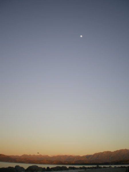 Sunrise - mountains, big sky and the moon!