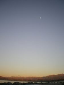 Sunrise - mountains, big sky and the moon!
