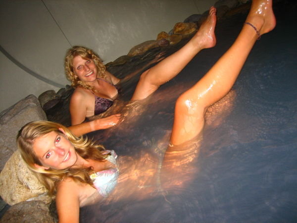 Sel & V chilling in spa pool