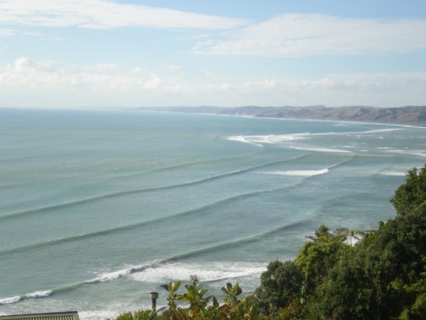 The waves rolling in at Raglan - just waiting for us to surf them! or try!