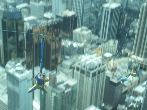a crazy man that just jumped off the Auckland Skytower!
