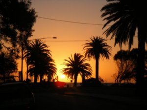 Prachtige zonsondergang @ St. Kilda Beach