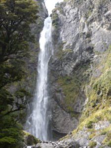 Waterfall close to Franz Josef glacier