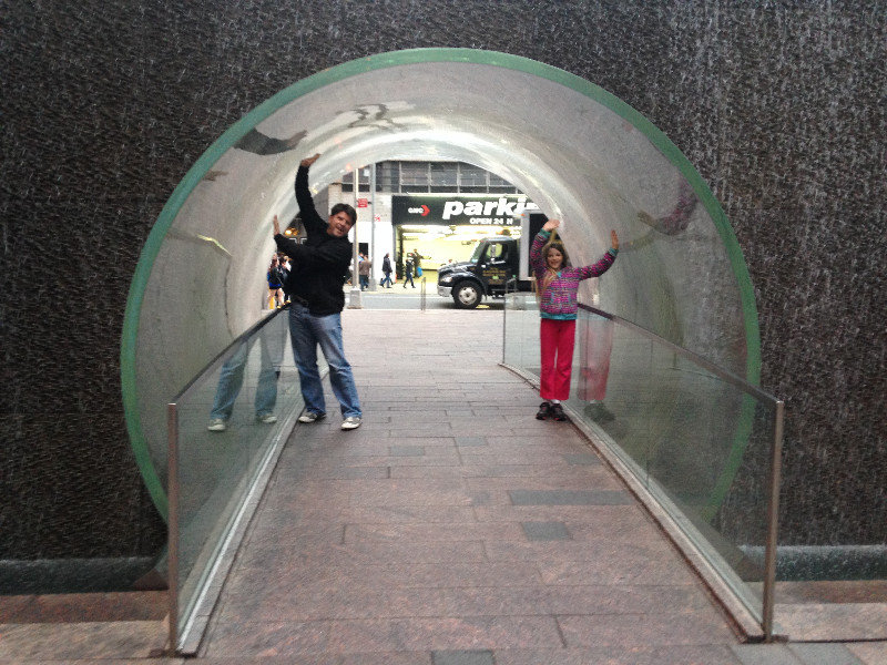Tunnel through a fountain in New York