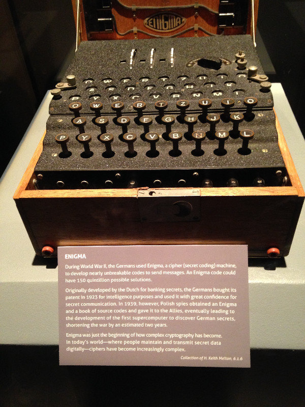 A replica of the Enigma Machine used by the Germans in WWII