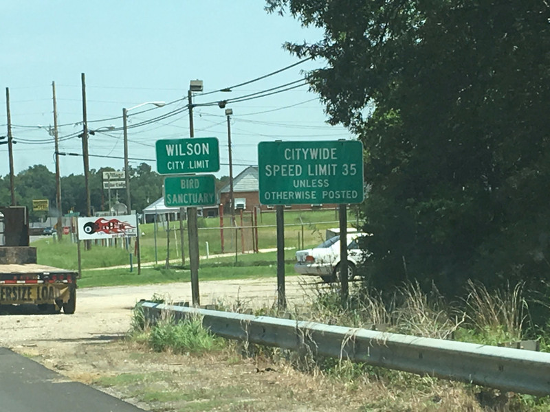 Entering Wilson, NC