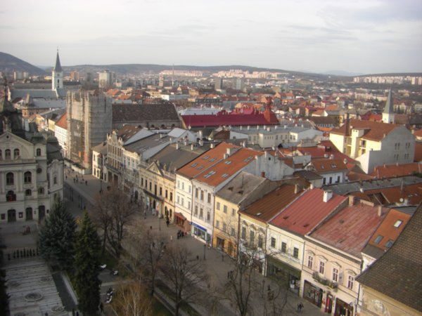 view of kosice from the top of the church