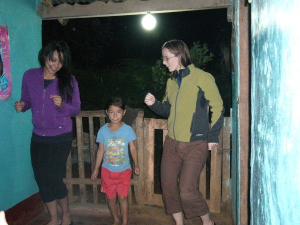 Trisha and I dance to Nicaraguan folk music with Erica