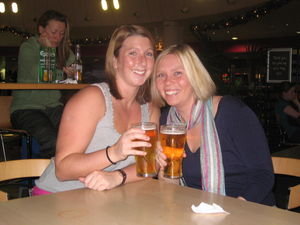 Me and Di's First Beers at the airport