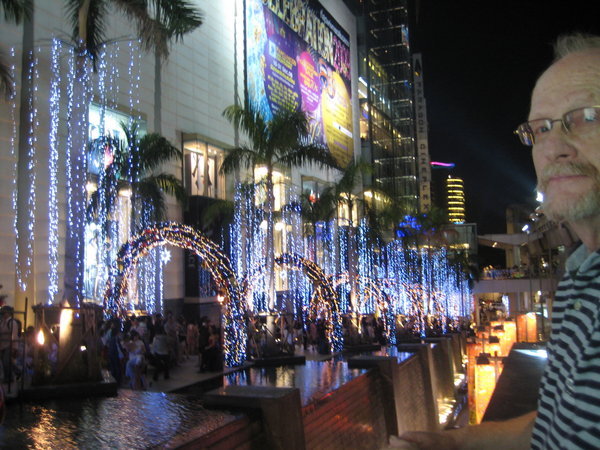 Admiring the Christmas lights in Bangkok