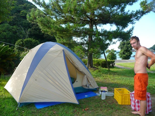 Camping at Shirihama Beach