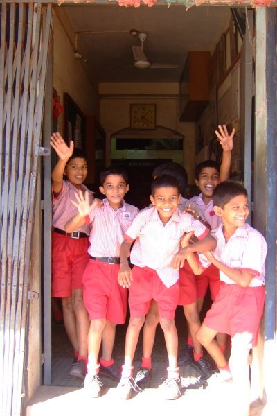Kids from the middle school in Panjim