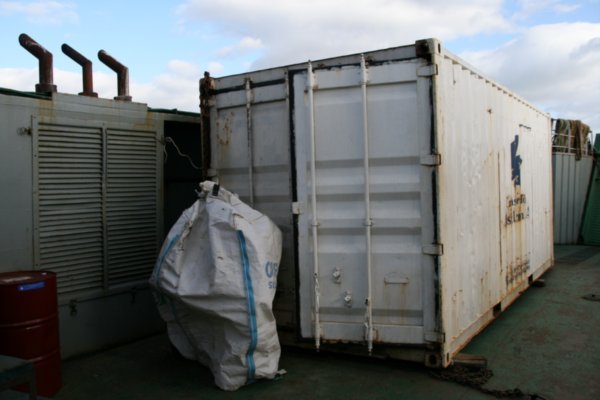 Container on the ship