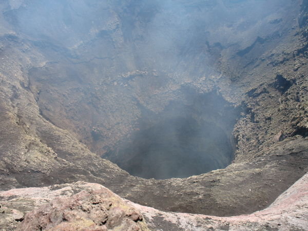 Looking into the crater