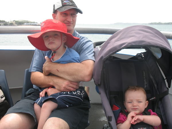 Gerald, Timothy and Lucy in Auckland harbour