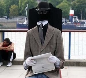 "Headless man" at the London Eye.