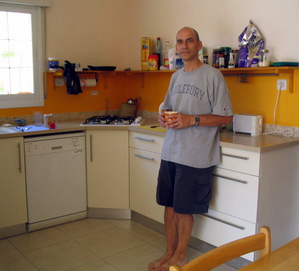 Stewart in his kitchen.
