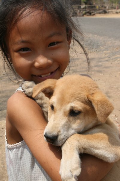 GIRL WITH PUPPY