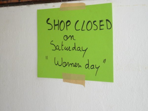 WOMANS DAY SIGN