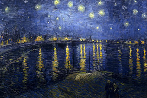 Noche estrellada sobre el Ródano, por Van Gogh --- Starry Night over the Rhone, by Van Gogh