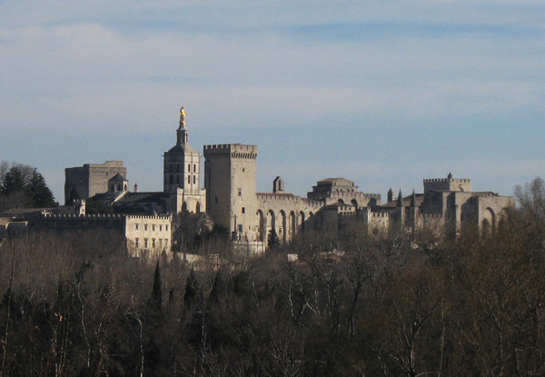 Palacio de los papas desde Villeneuve ---- Papal palace from Villeneuve