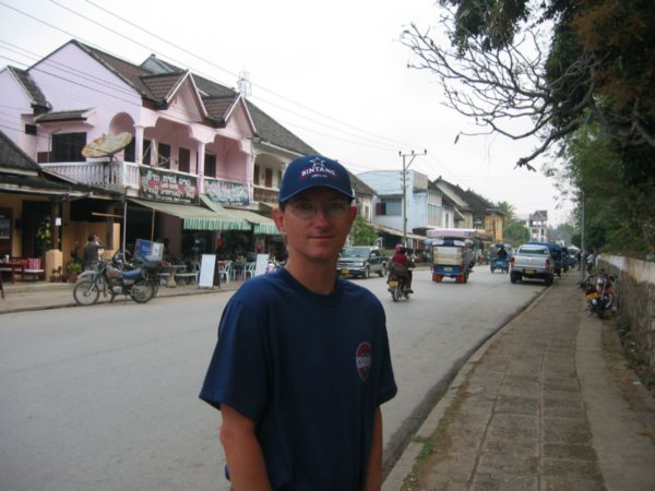 Ken on main strip of Luang Prabang