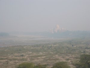A view of Taj Mahal from Agra Fort