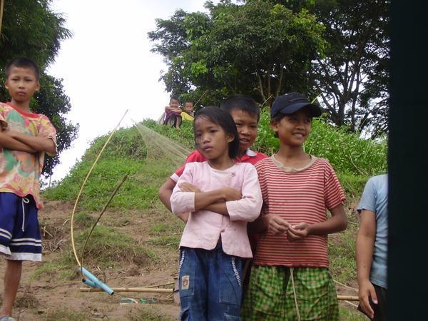 Some Lao children who came to wave to us