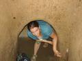 Me emerging from the Cu Chi tunnel, looking fabulous!