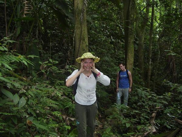Eleanor looking scared as we may be lost in the jungle