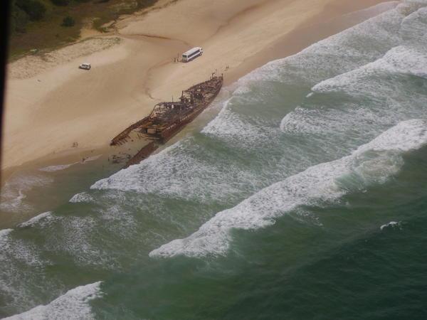 The Meheno Ship wreck from the air