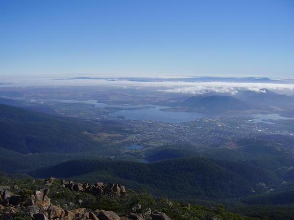 A view from the top of mount wellington