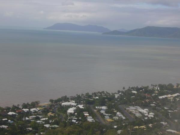 The view as we fly into Cairns