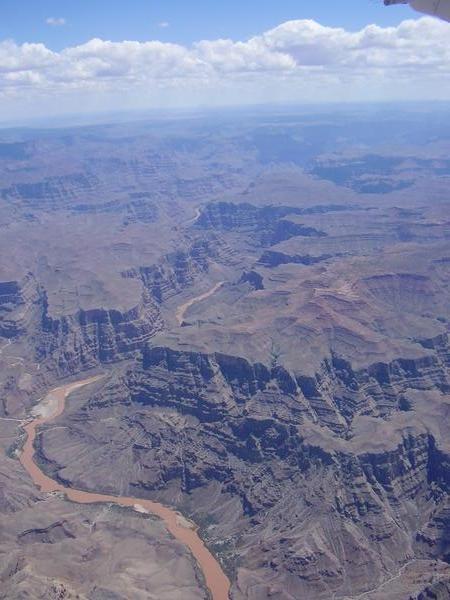 another view from the air with the colorado carving out the inner canyon
