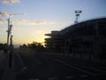 Sunset over the olympic park on the return from the blue mountains