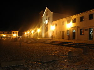 Plaza at night