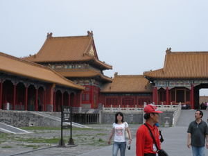 Forbidden city in the rain