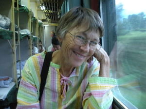Ann on the sleeper train.
