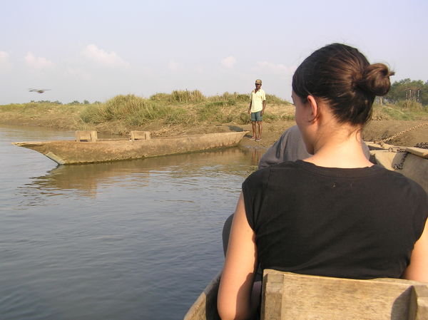 Canoe ride in the Rapti river
