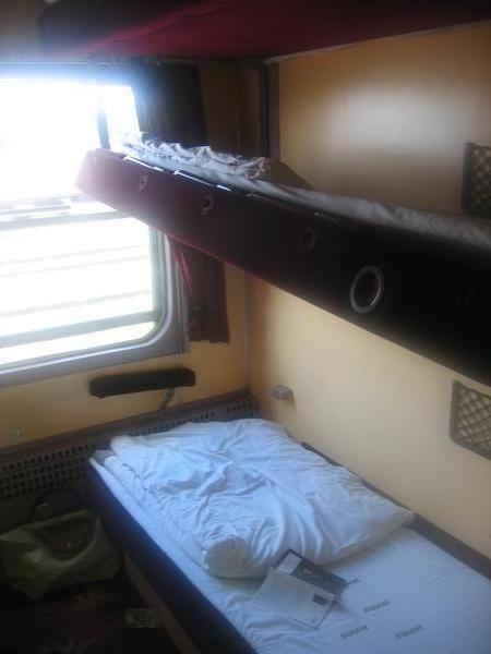 Bunk beds on the train