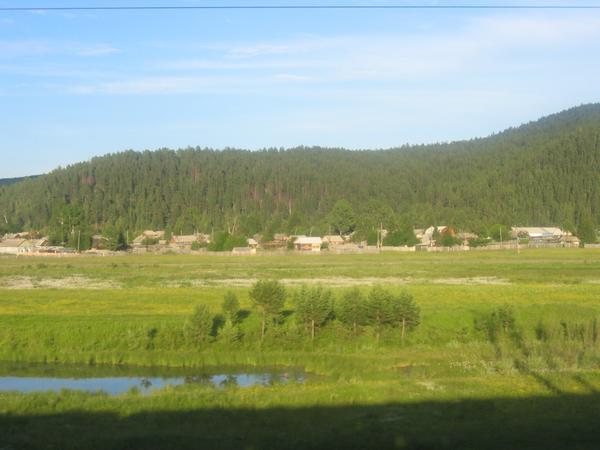 Siberian village from the train