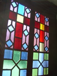 stain glass window in iraklion church