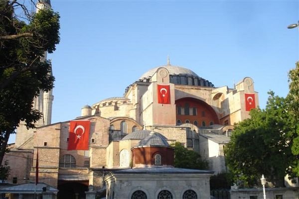 Hagia Sophia with Flags 